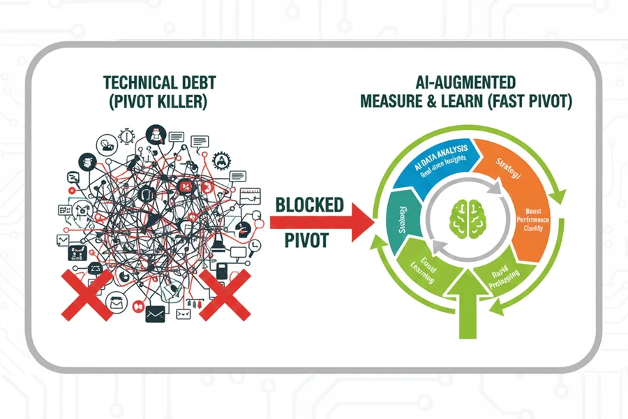 Pivot Killer: Technical Debt and The AI-Augmented "Measure & Learn" Cycle