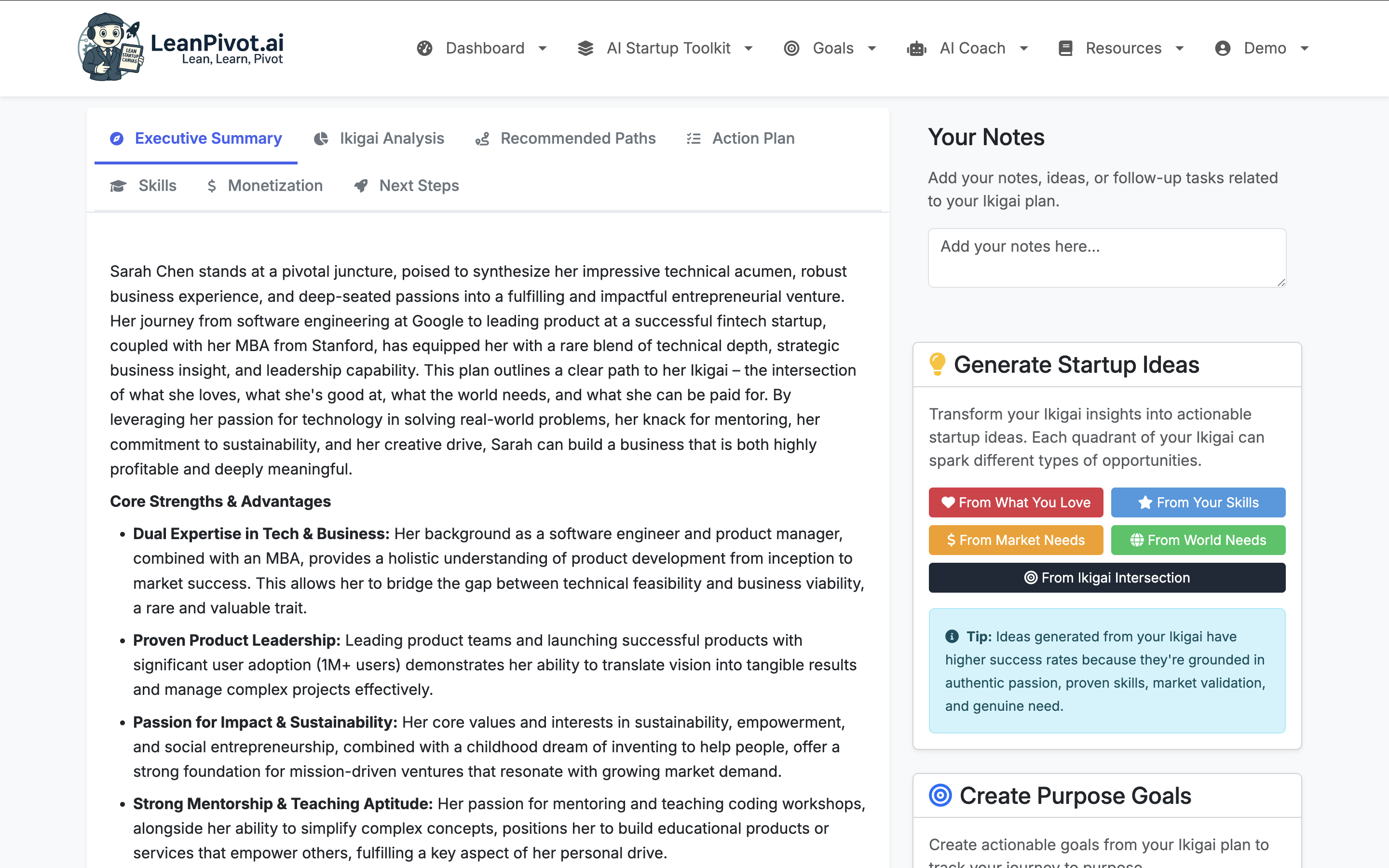 Ikigai Results and Recommendations